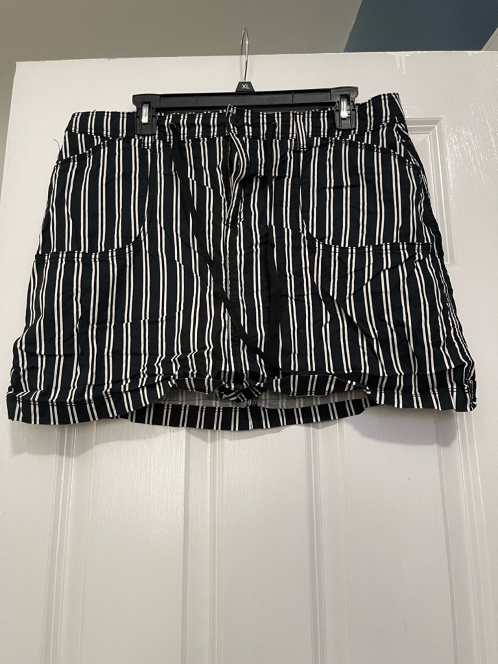 White Stag Black and White Vertical Stripe Skort